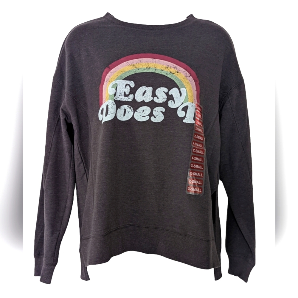 Wildfox Easy Does It rainbow sweatshirt xs new
